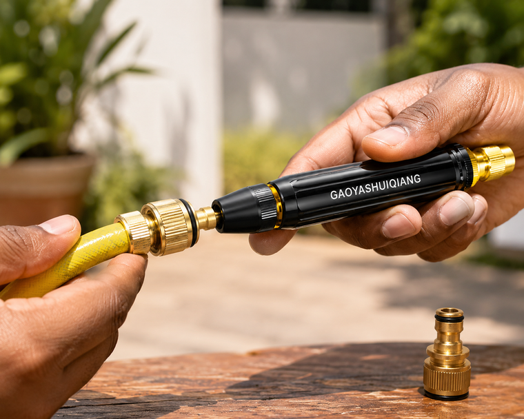 Easy connect to any standard garden hose