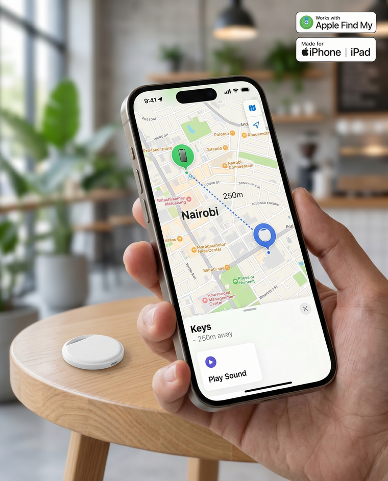 Apple Find My app showing tracker location on map