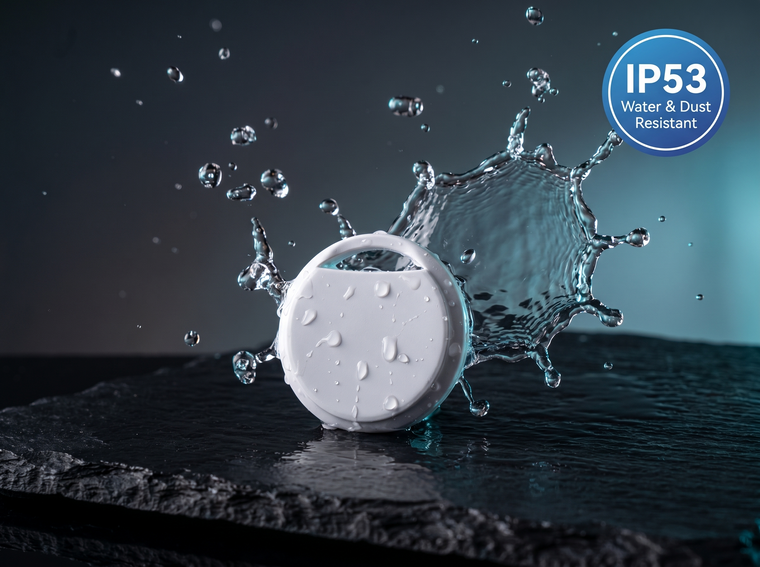 Tracker is IP53 water and dust resistant