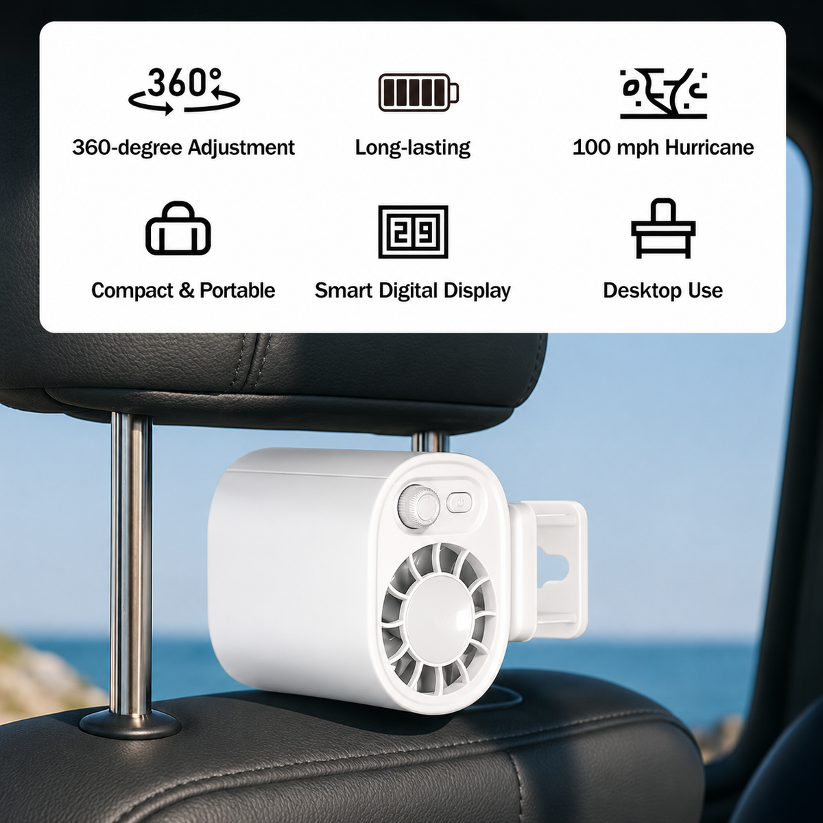 Portable Clip Fan · Cool Air Anywhere You Go