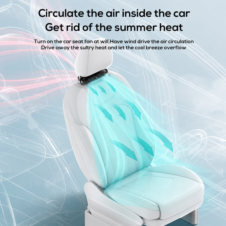 Car seat temperature before and after using fan