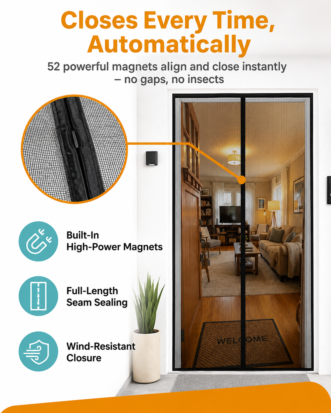 Mesh Mosquito Door Curtain