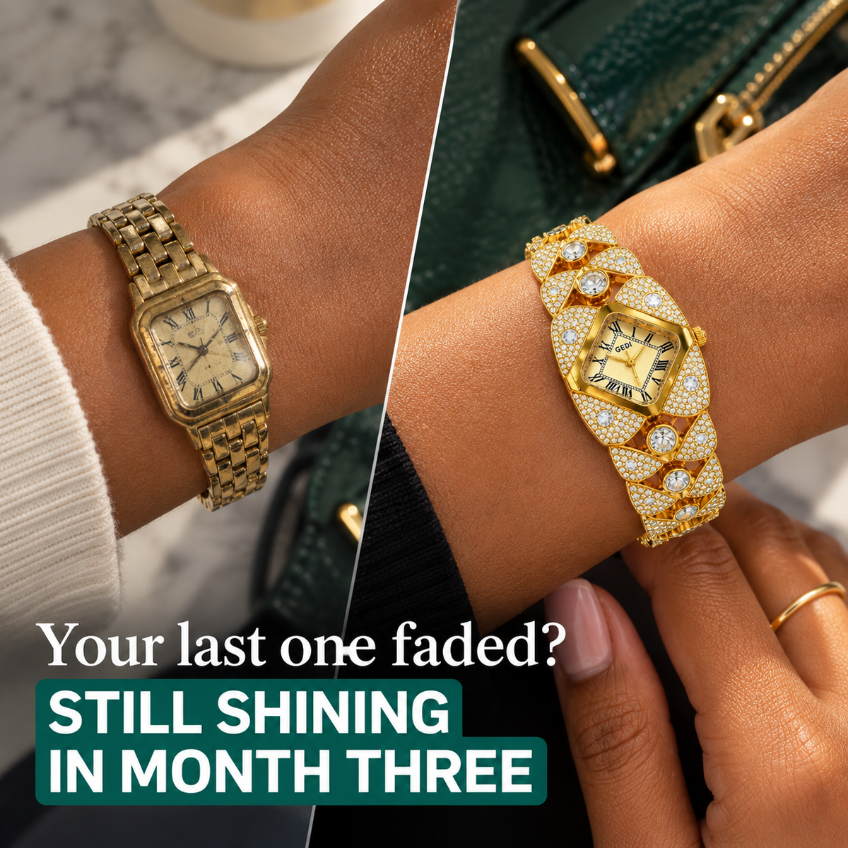 "Golden Shine"Crystal Bracelet Watch · by Pepea