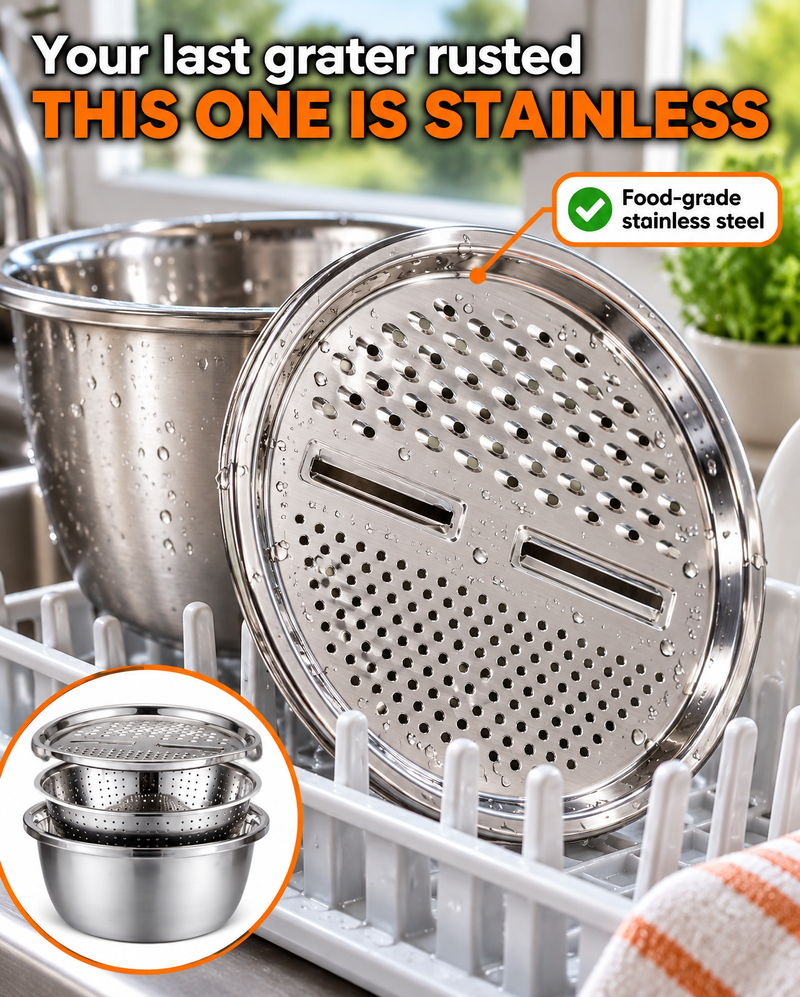 The brown spots stay in the old grater