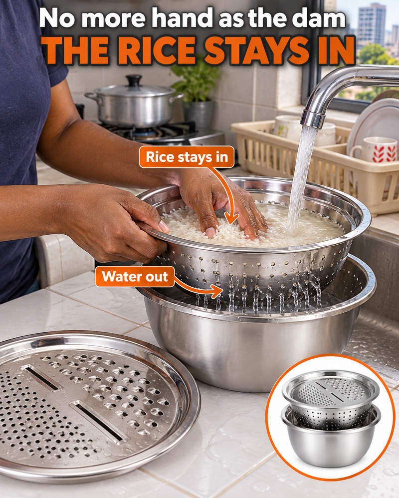 Wash the rice without your hand as the dam
