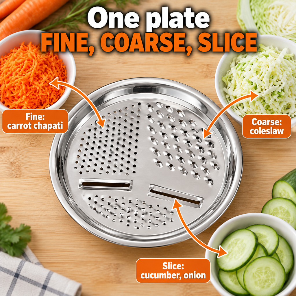 JikoTrio 3-in-1 Grater Basin Set Fine, coarse, slice