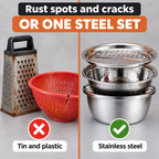 JikoTrio 3-in-1 Grater Basin Set Tin and plastic, or steel