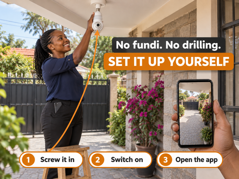 No drilling, no fundi: you set it up yourself