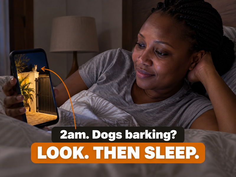 Checking the gate from bed at night