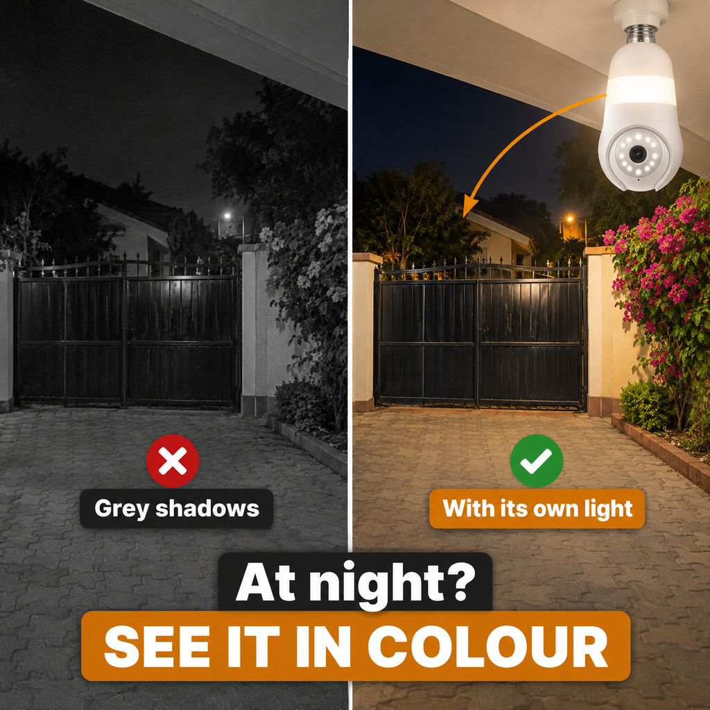 MachoBulb Light Bulb Camera Colour at night