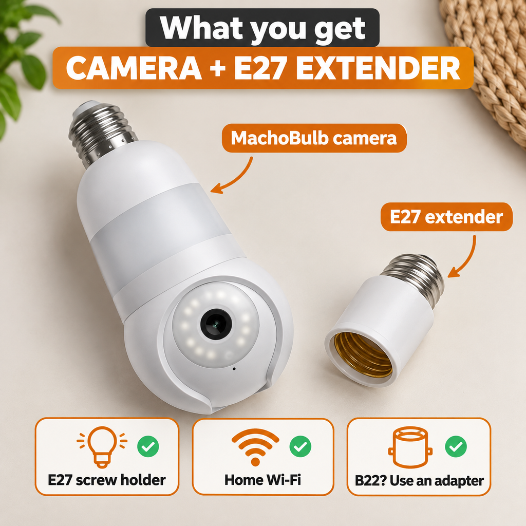 MachoBulb Light Bulb Camera What you get