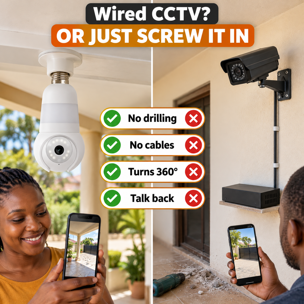 MachoBulb Light Bulb Camera Wired CCTV or MachoBulb