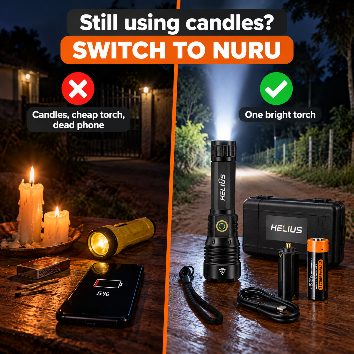 Nuru 1350 Tactical Torch Old way vs Nuru