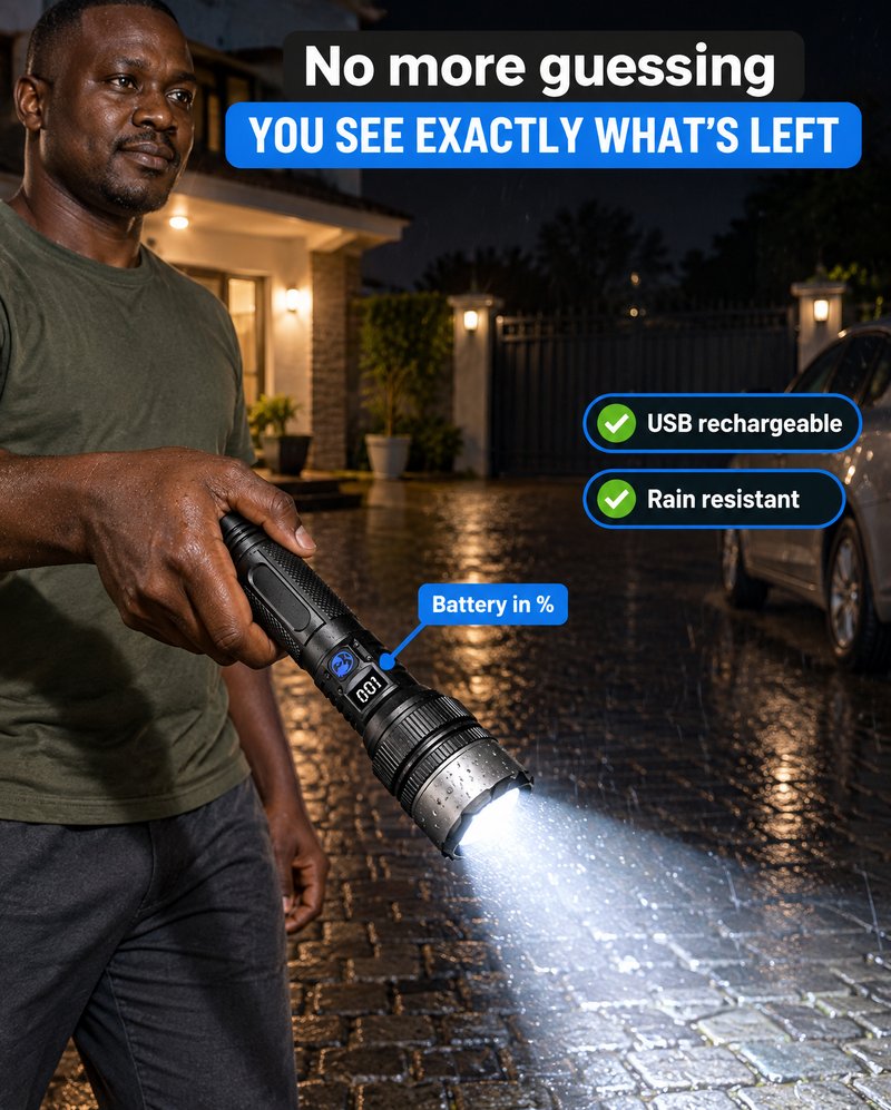 The battery number on the side of the torch