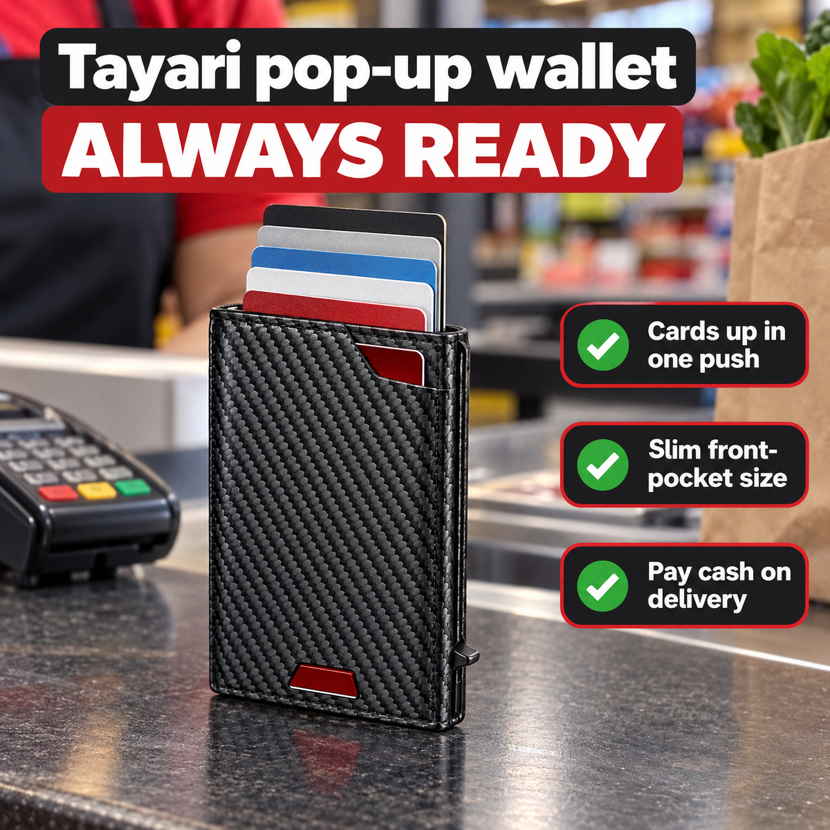 Tayari Pop-Up Wallet Hero