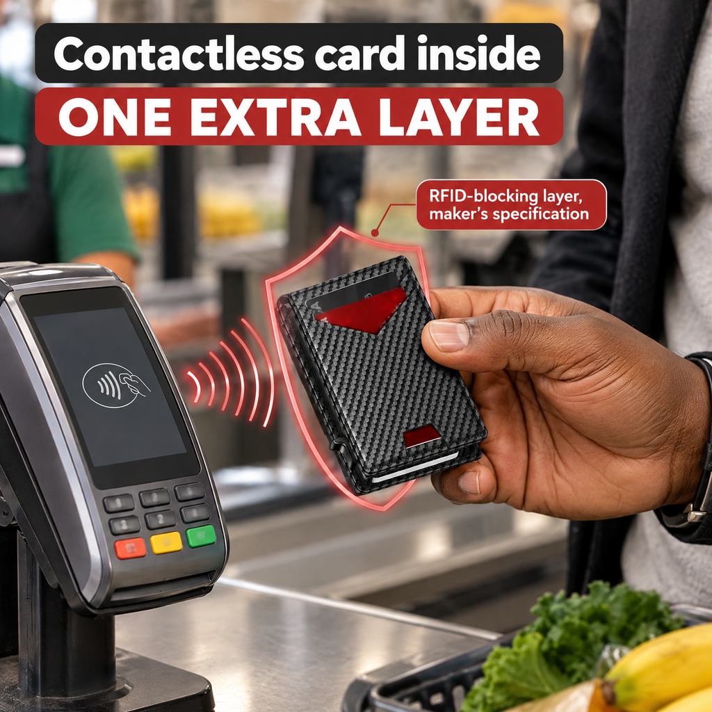 Tayari Pop-Up Wallet RFID layer