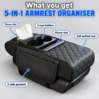 Tulia Armrest Organiser The five parts